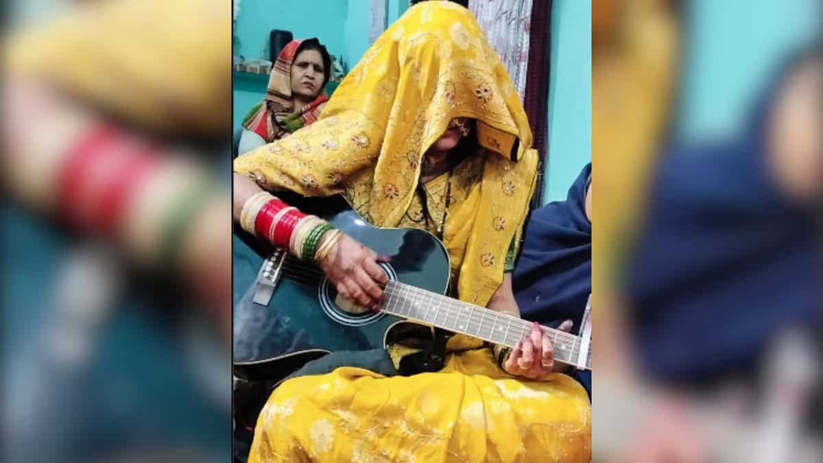 Video: Woman in ghunghat playing guitar stirs debate on tradition