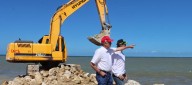 Avanza construcción de espolones en Santa Verónica: van 240 metros de protección costera