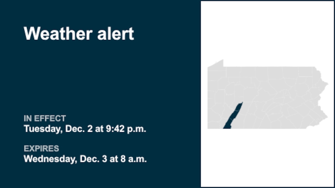 Weather alert active for Southwest Pa. until Wednesday morning