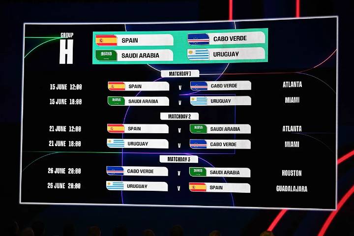 España jugará en Atlanta ante Cabo Verde y Arabia y cerrará la fase de grupos, de madrugada, en Guadalajara contra Uruguay