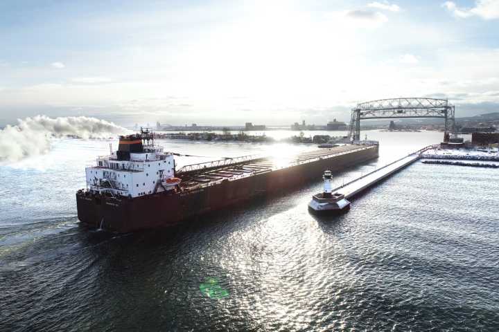 Photos: Paul R. Tregurtha's arrival in Duluth seen from sky