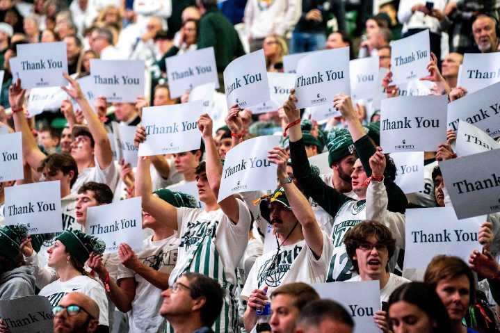 Acrisure CEO honored for historic donation at MSU basketball game halftime