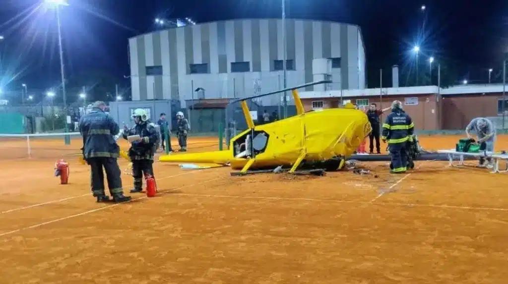 Un helicóptero cayó sobre las canchas del ex KDT en Palermo y dejó cuatro heridos