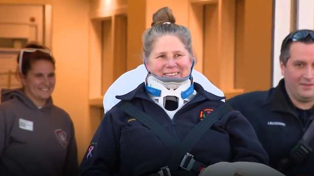 Lakeville firefighter out of hospital after chimney fell on her