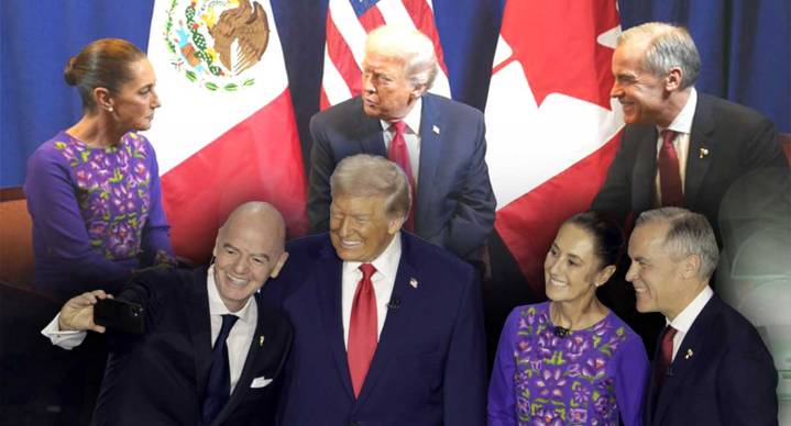 ‘Hablamos sobre el sorteo’, aclara Sheinbaum sobre charla con Trump y Carney durante evento mundialista