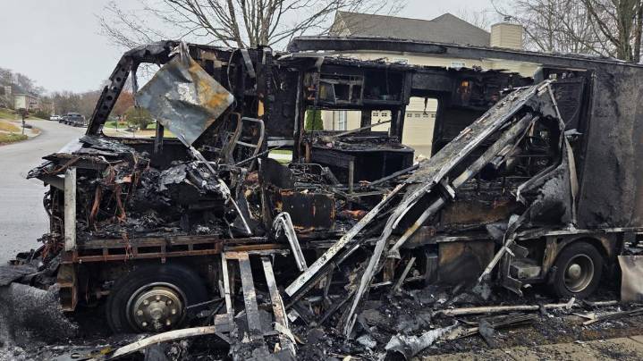 Rural Metro: Crews battled fire for 2 hours after RV caught fire in Knoxville neighborhood Thursday