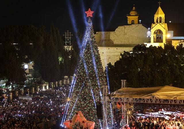 Bethlehem lights Christmas Tree after two years of war