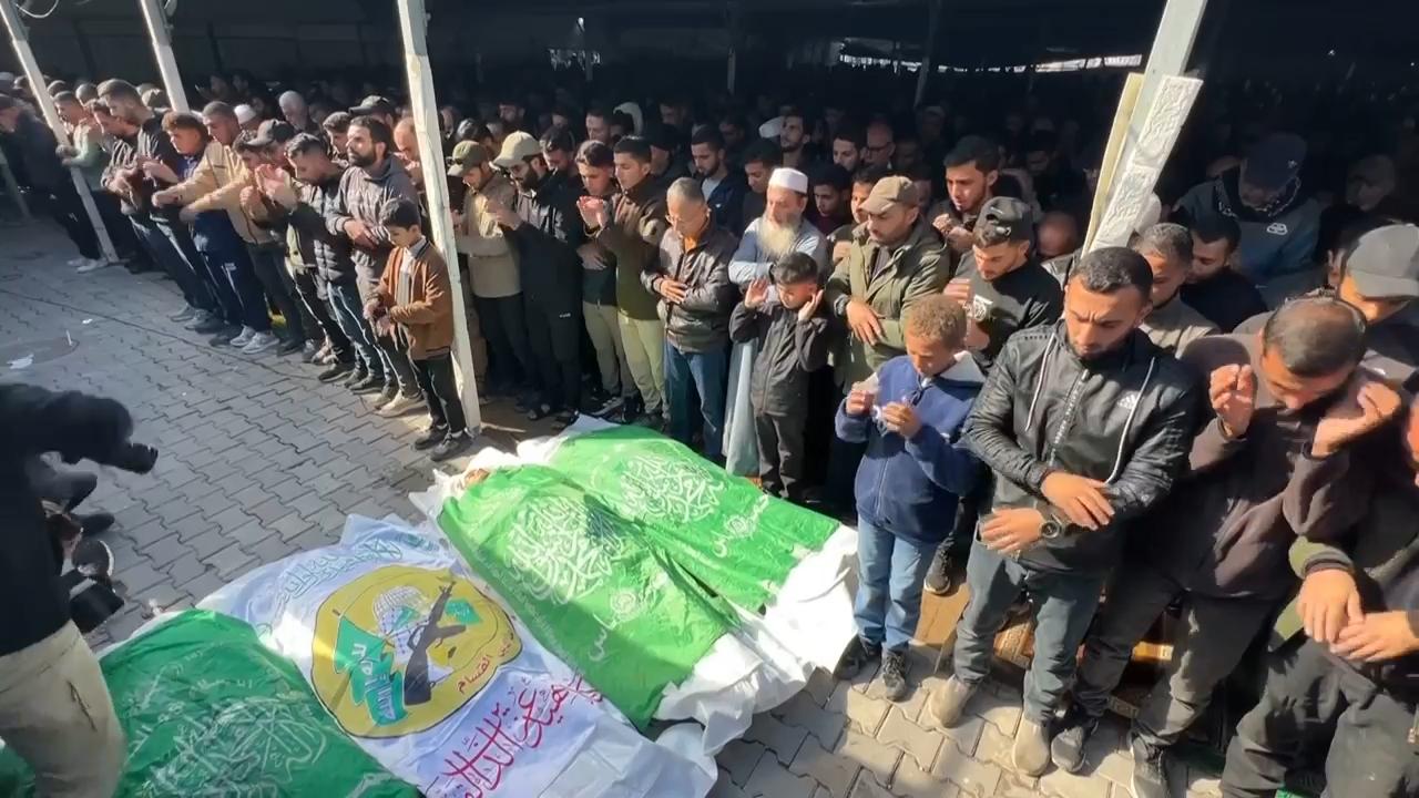 Funeral of Hamas fighters after Israel says it killed top commander