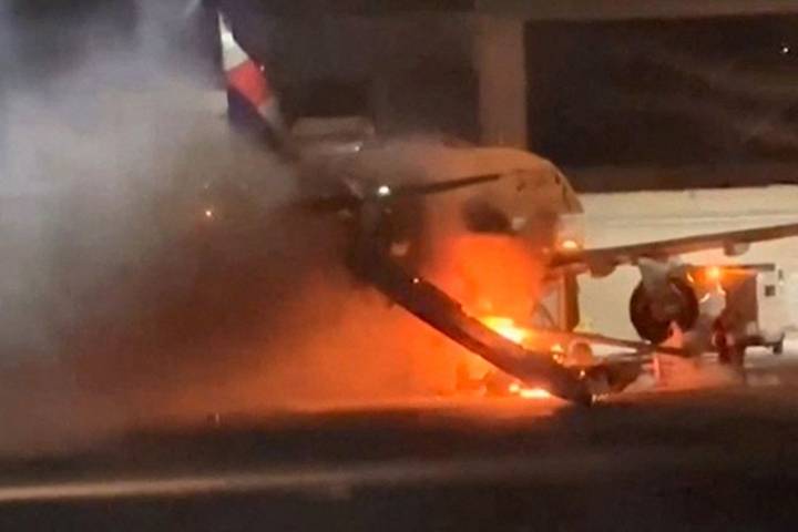 Passengers Evacuate Plane After Airport Fire Causes Cabin to Fill with Smoke