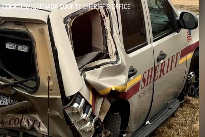 A GCSO vehicle was struck Saturday morning