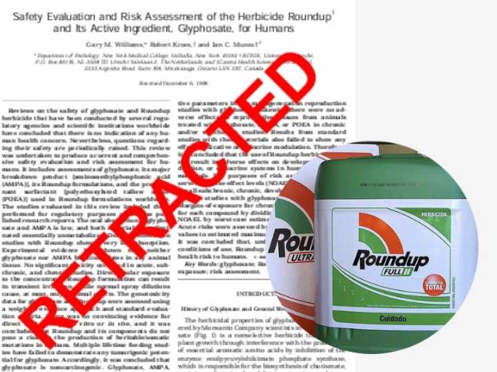 Retractan estudio clave sobre la seguridad del glifosato por autoría fantasma y conflicto de intereses