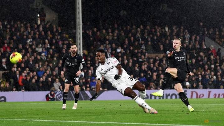 Haaland makes history as Man City hold off charging Fulham in wild 5