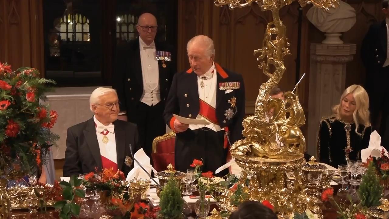 King Charles hosts German president at Windsor Castle state banquet