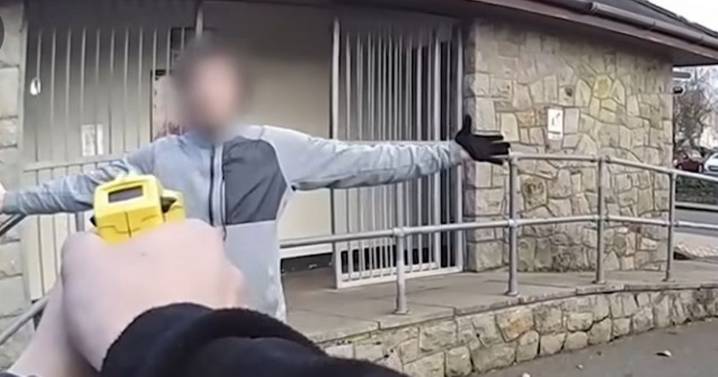 Knifeman tasered by police office in 'busy town centre' jailed