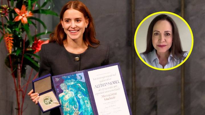 "Ha unido a millones de venezolanos": Este es el momento en que hija de María Corina Machado recibe el Nobel de la Paz de su madre
