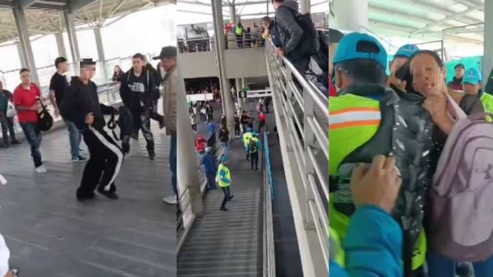 A cuchillo limpio: colados desatan caos y atacan a guardas de TransMilenio en el Portal 20 de Julio