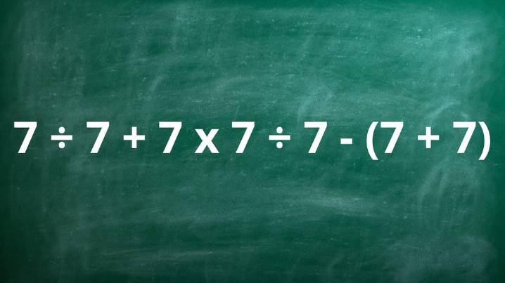 ¿Cuánto es 7 ÷ 7 + 7 x 7 ÷ 7 - (7 + 7)? La cuenta matemática que pone a prueba a los genios