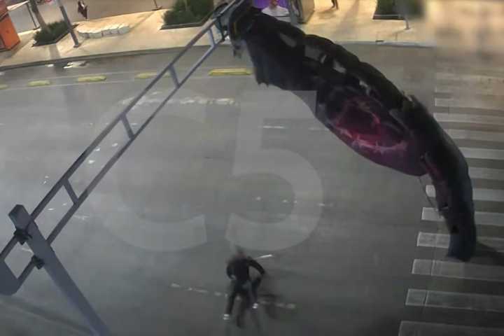 Paracaidista queda atorado en semáforo al aterrizar en el Centro Histórico de CDMX