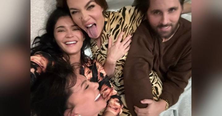 Kylie Jenner Cuddles Up to Her Mom Kris Jenner, Sister Khloé Kardashian and Scott Disick During 'Family Sleepover': See the Rare Photos