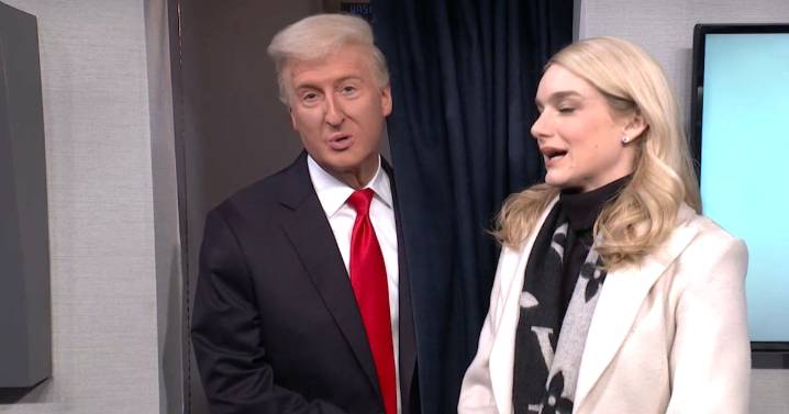 ‘SNL’s’ Drug-Addled Donald Trump Thirsts Over Karoline Leavitt’s Lips