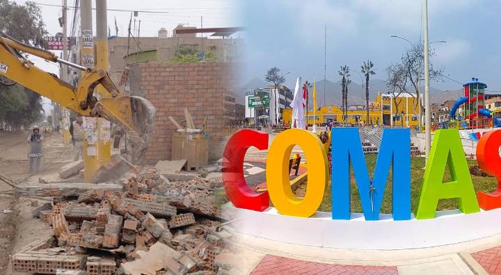 Municipalidad de Comas demolió paredes que invadían espacio público de importante vía del distrito