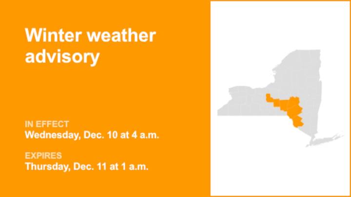 NY weather: Winter weather advisory for part of New York for Wednesday and Thursday