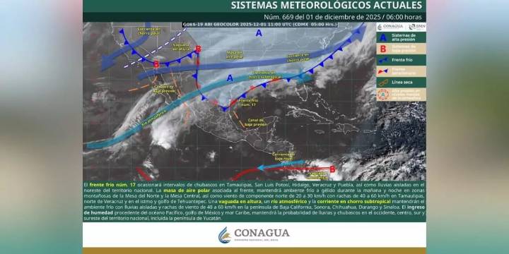 Frente frío 17 generará chubascos aislados y mañanas frías en Oaxaca