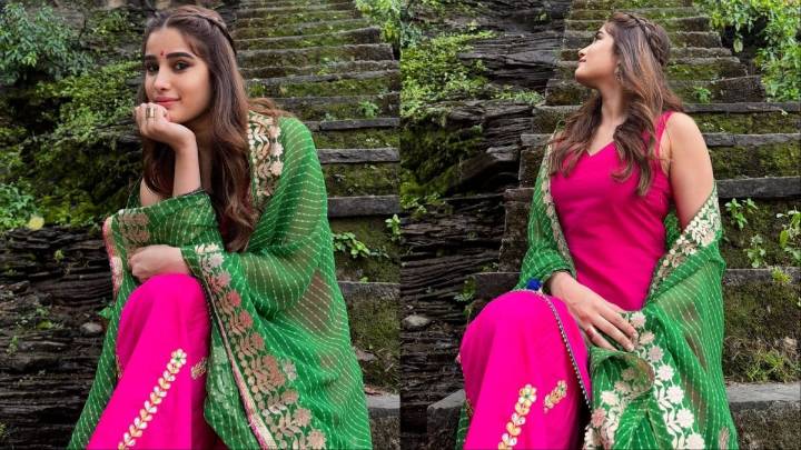 Rasha Thadani’s Hot-Pink Sharara And Bandhej Dupatta Are The New Festive Inspo