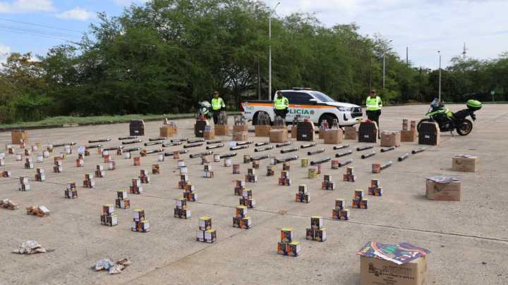 Policía incautó en Córdoba 800 kilos de pólvora: material estaba avaluado en cerca de $ 500 millones