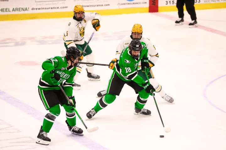 Cole Reschny, Keaton Verhoeff react to their Canada call and first half at UND