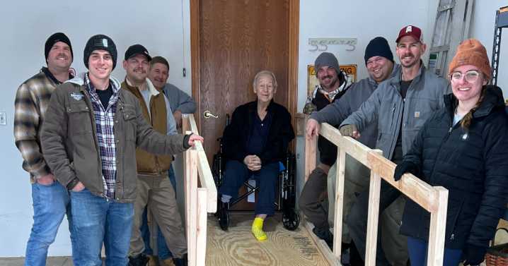 'So heartwarming': Local firefighters answer the call for fire chaplain in need of wheelchair ramp