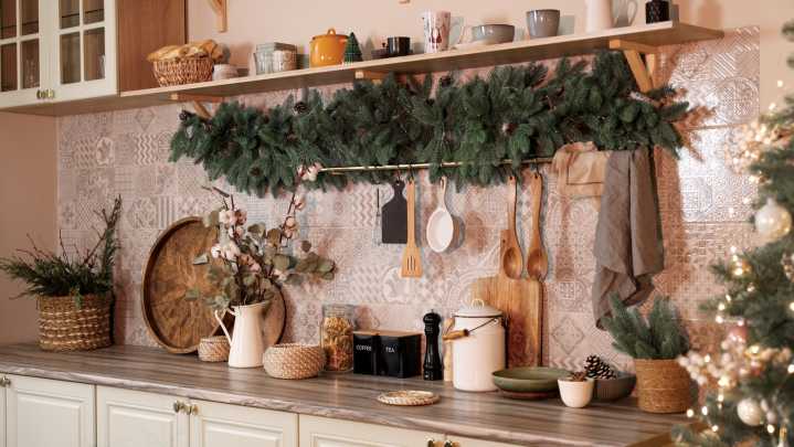 This Holiday DIY Gives Kitchen Cabinets Festive Flair
