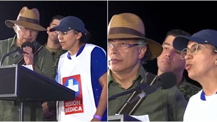 Duro reclamo de médica a Gustavo Petro en pleno discurso presidencial se viraliza en redes sociales