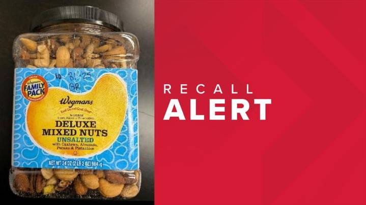 Mixed nuts sold at Wegmans recalled over Salmonella concerns