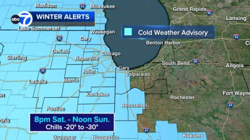 Chicago wind chill warning: Cold Weather Advisory issued as Chicago weather forecast calls for snow, dangerous temps this weekend