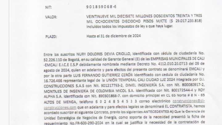 Los contratos del alumbrado público de Cali desde 2024, objeto de investigación de Procuraduría; Emcali explicó sobre aliado que sería de 15 a 20 años