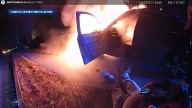 On camera: Mass. first responders drag man from burning car