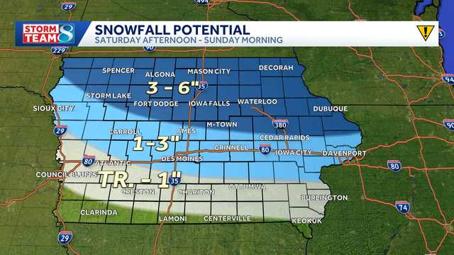 Iowa weather: Tracking latest round of snow on Saturday