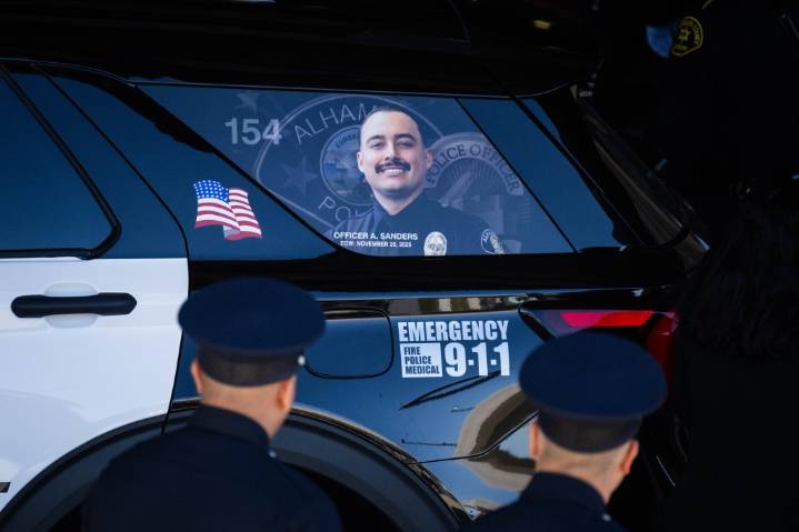 Alec Sanders, the fallen Alhambra officer, is remembered, honored during his funeral