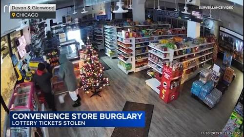 Chicago crime: Burglars steal Illinois Lottery machine in Rogers Park, Chicago police and video shows