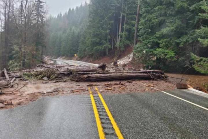 US 2 Closed in Two Sections Due to Mudslides and Flooding