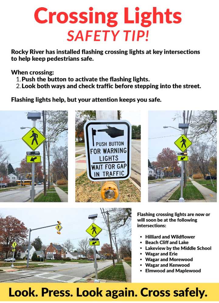 Rocky River installing pedestrian safety beacons