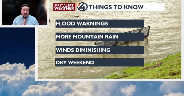 Thursday forecast: Winds die down while flood warnings continue