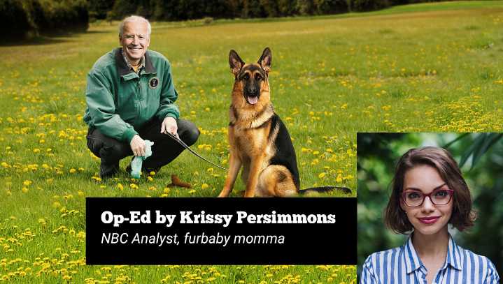 Op-Ed: This Adorable Picture Of Biden Picking Up His Dog's Poop Is Exactly What America Needs Right Now