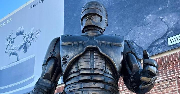 Detroit's own crime-fighter RoboCop finally stands guard in Motor City