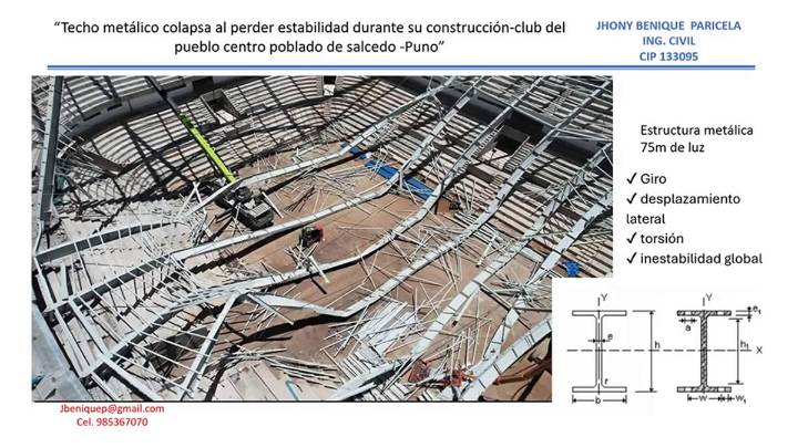 Colapso en Salcedo: falla se habría producido por ausencia de arriostramientos laterales revela ingeniero