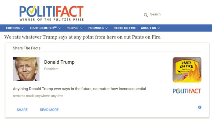 PolitiFact Issues Blanket 'Pants On Fire' Rating For Any Future Statements Made By Donald Trump