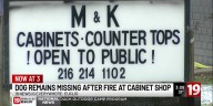 Late night fire destroys Euclid cabinet business; owner searches for missing dog