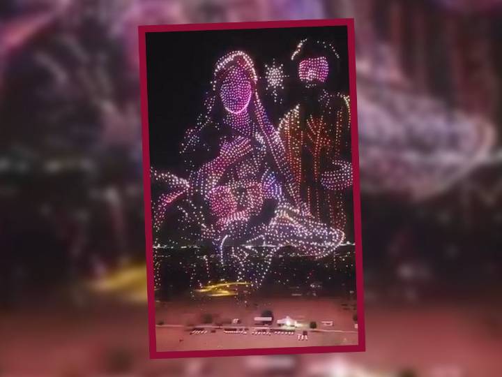 VIDEO: 5 mil drones dibujan un pesebre y se vuelven virales