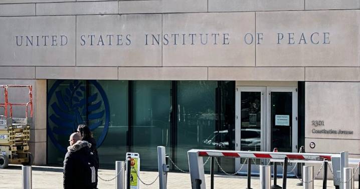 Trump is fighting the Institute of Peace in court. Now, his name is on the building